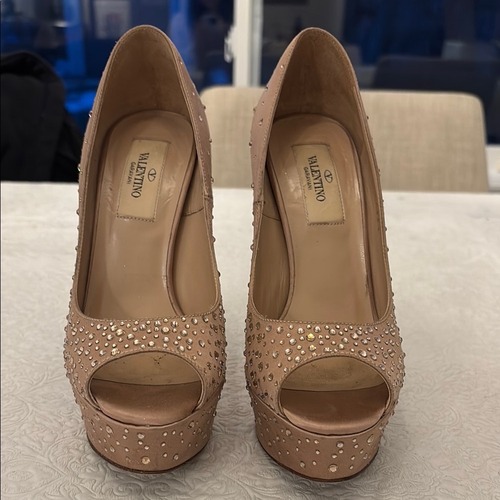 Valentino Rose coloured Studded Platform Heels